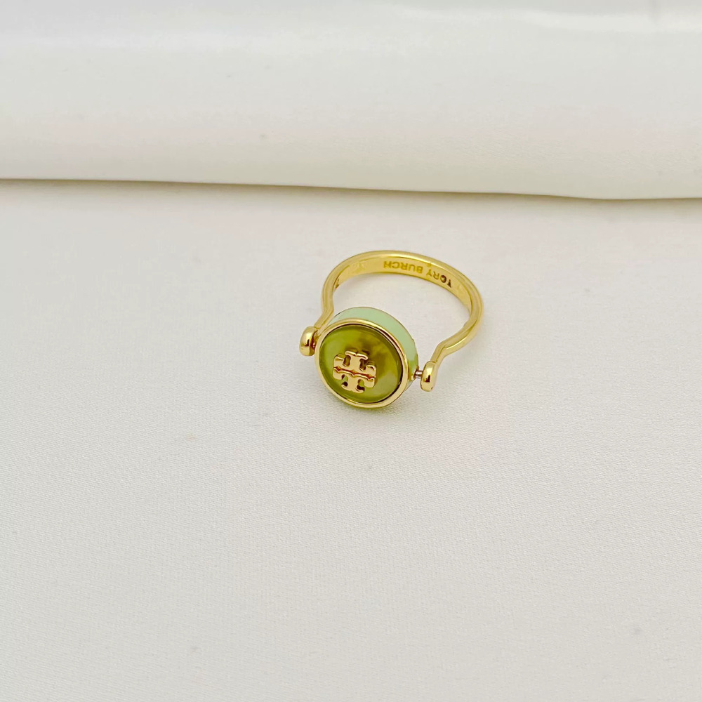 Tory Burch Gold Plated Acrylic Rotating Ring for